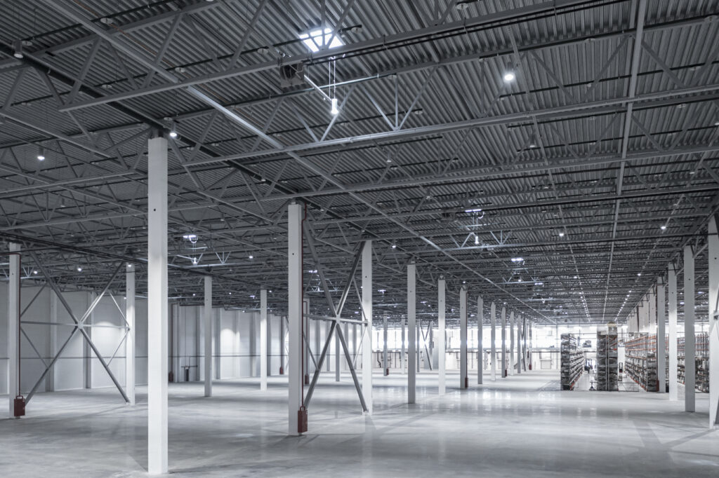 open warehouse full of led lighting