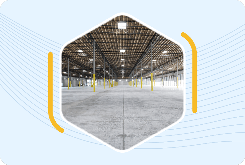 LED retrofit empty warehouse.