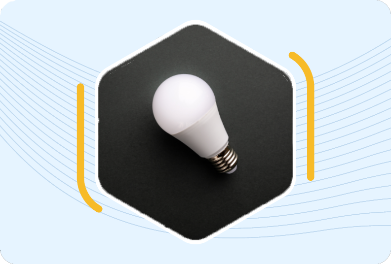 led lightbulb with a black background