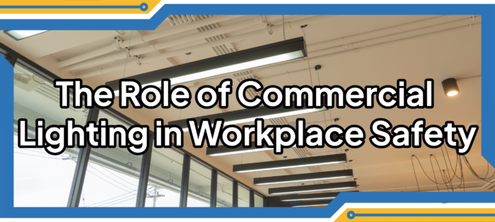The Role of Commercial Lighting in Workplace Safety with commercial office lighting background